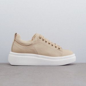 Zara beige canvas sneakers
